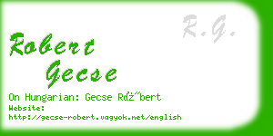 robert gecse business card